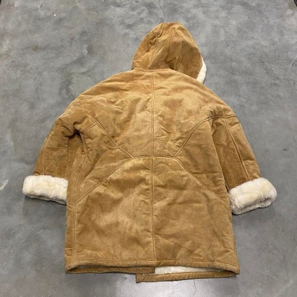 Vintage y2k 90s mocha brown earthtones cream suede jacket - Picture 2 of 4